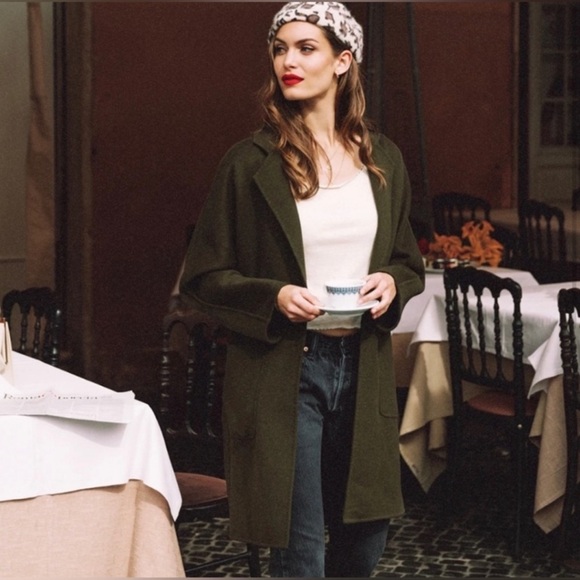 THE EVEREST COAT IN OLIVE BY RAILS. FEATURES A HEAVY WOOL BLEND TRENCH nwt - Picture 2 of 15